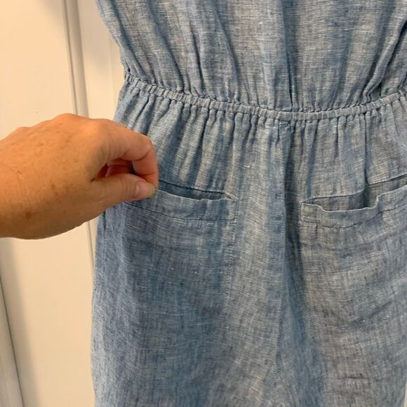 Sanctuary by Anthropologie Denim Chambray Romper Size Small Ties at Waist - Picture 3 of 6